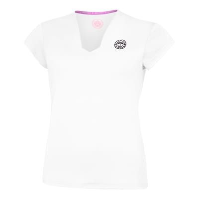 BIDI BADU Crew V-Neck T-shirt Dames-Wit