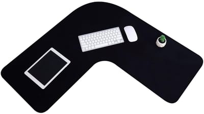 Unyqoos® Grote L-vormige waterdichte muismat voor hoekbureaus en gaming