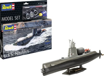 Revell Modelbouwpakket Militaire voertuigen - 65184 U.S.S. Nautilus - SSN-571 - Amerikaanse Onderzeeër - Model Set Plastic - 1:305 - Modelbouw