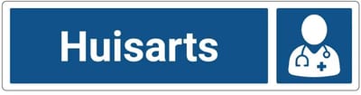 Huisarts deurbordje met zelfklevende strip | Forex Re materiaal | 20 x 5 cm