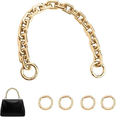 Verstelbare metalen schouderband voor handtassen, gouden tas ketting, trendy tas accessoires, decoratieve schouderriem (1 stuk)