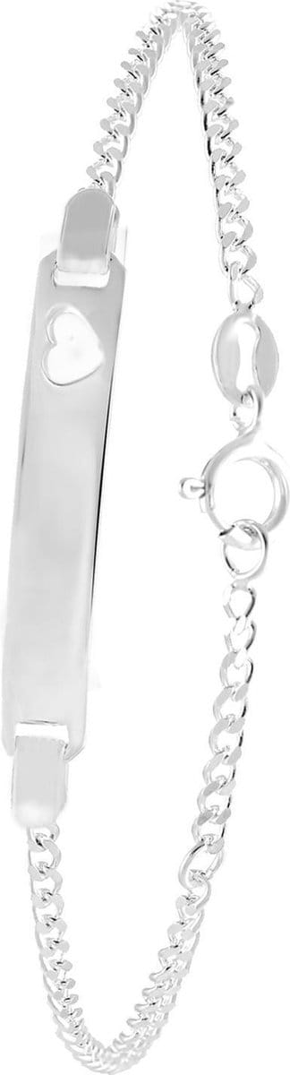 Lucardi Meisjes Armbandje met hanger met plating - Hart - Cadeau - Echt Zilver - Zilverkleurig