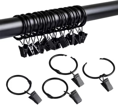 New Age Devi - 30 stuks RVS gordijnringetjes - 32mm - Inclusief handige klemmetjes