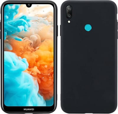 Ntech Hoesje Silicone Hoesje Flexible & Scratch Resistent TPU CaseHoesje Geschikt voor Huawei Y6 (2019) - Zwart