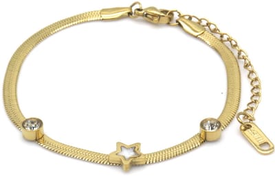 RVS ster armband 16-21 cm – goudkleurig – dames