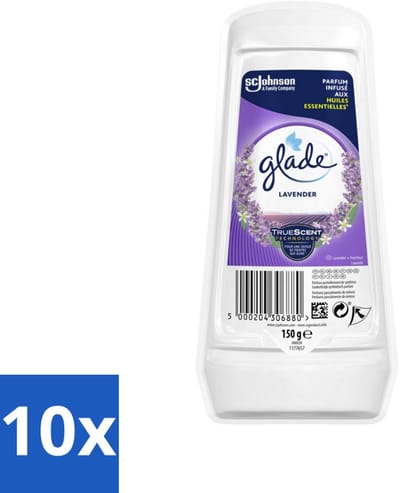 10 x Glade - Gel - Tranquil Lavender & Aloë - 150 g - Luchtverfrisser Gel - Lavendel Geur - Aloe Vera Geur - Rustgevende Geur - Geur Neutraliseren