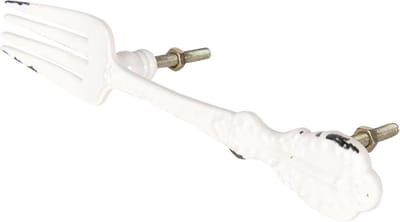 Clayre & Eef Handgreep 17x6x3 cm Wit Ijzer Vork Handgreep Keuken