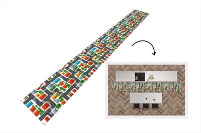 Keukenloper - Keukenmat - Patronen - Auto - Huis - 400x50 cm - Keuken vloerkleed