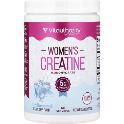Vitauthority, Actief, Creatine Monohydraat voor Vrouwen, Ongezoet, 300g (10.58oz)