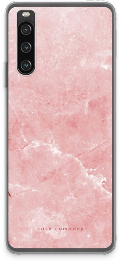 Case Company® - Hoesje geschikt voor Sony Xperia 10 IV hoesje - Roze marmer - Soft Cover Telefoonhoesje - Bescherming aan alle Kanten en Schermrand