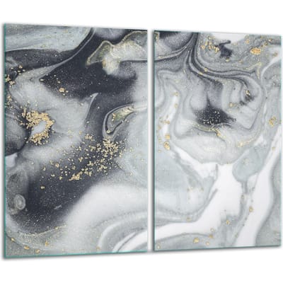 TMK ArtDeko - Snijplank Glas - 30x52cm - Kleurrijk - Marmereffect