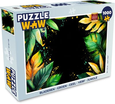Puzzel Bladeren - Groen - Geel - Verf - Jungle - Legpuzzel - Puzzel 1000 stukjes volwassenen