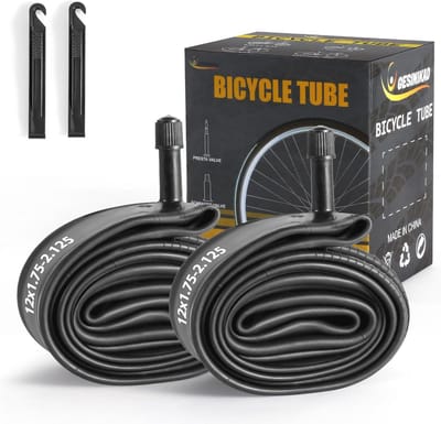 Set van 2 12 inch fietsbinnenbanden met Schrader ventiel - Compatibel met banden 12 x 1.75/1.9/1.95/2.0/2.1/2.125