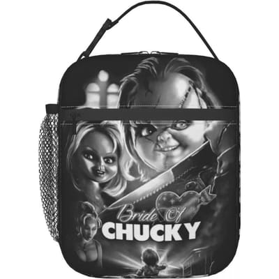 Bride Of Chucky Moordenaar Pop Chucky Geïsoleerde Lunchtas voor Vrouwen Kinderen Lekkend Voedseldozen Thermische Lunchbox Tas One Size black