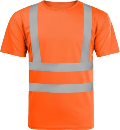 Hoogzichtbare T-shirts voor Mannen met Reflecterende Tape, Korte Mouwen, Veiligheidskleding en Comfortabele Werkoutfits