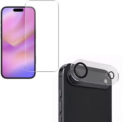 Screenprotector en Camera Glas Lens Protector voor iPhone 17 Air - 2-in-1 Set 9H Gehard Beschermglas - Extra Gehard HD Transparant en Krasbestendig - Full Cover Tempered Glass Screen Cover