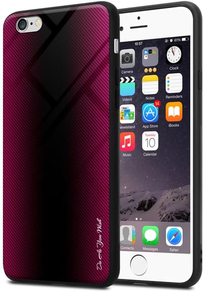 Cadorabo Hoesje geschikt voor Apple iPhone 6 / 6S in PAARS ROZE - Beschermhoes gemaakt van TPU silicone Case Cover en achterkant van gehard glas
