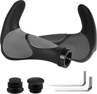 Stuurgrepen - Fietshandvatten - Comfortabel Fietsen - Ergonomisch Ontwerp - 22mm - Zwart Grijs