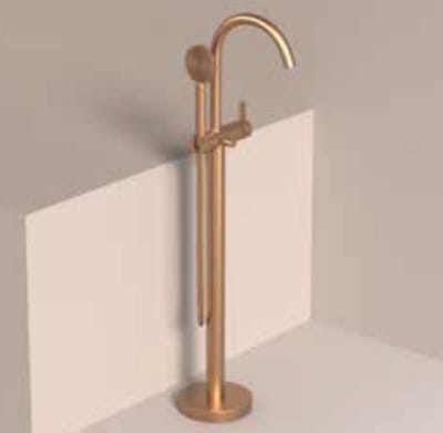 IVY Pact Badmengkraan vrijstaand met draaibare uitloop, slang 150cm en satin spray handdouche Chroom