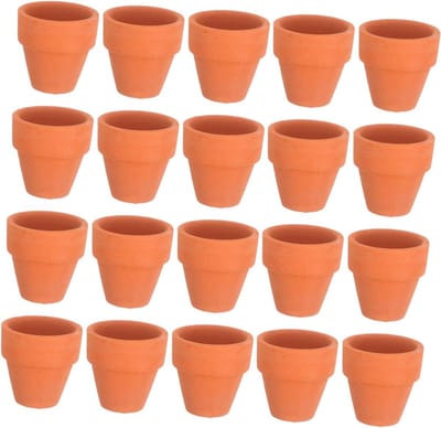 Keramische Bloempotten - Kleine Potten - Planten Decoratie - Met Afvoergat - 20 Stuks - Bruin