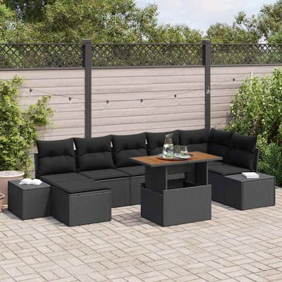 vidaXL - Tuinbank - Set - 8 - st - Zwart - en - Bruin