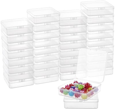 Dailygoods- Opbergdoos Doorzichtig - 40 Stuks - Kleine Doos met Scharnierend Deksel - Plastic Opbergdozen - Opslag van Kleine Voorwerpen - Compact en Praktisch