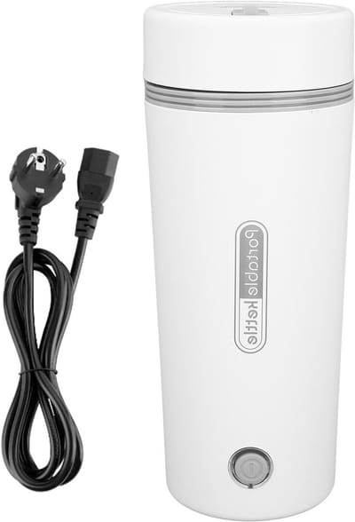Draagbare Waterkoker - Reis Kettle - Warme Dranken Maken - Lekvrij Ontwerp - 350 ml - Zilver