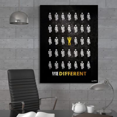 Luxe Canvas Schilderij Dare to be Different | 40x60 | Woonkamer | Slaapkamer | Kantoor | Muziek | Design | Art | Modern | ** 4CM DIK! 3D EFFECT**