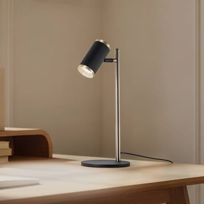 Lucea Lumen tafellamp, zwart/goud antiek, hoogte 42 cm, metaal
