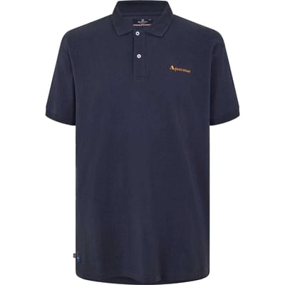 Aquascutum Heren Regular Poloshirt met Korte Mouwen (Marine)