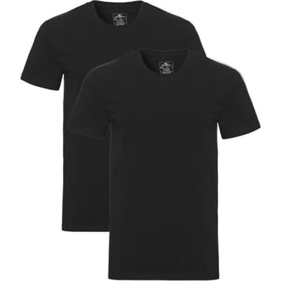 O'Neill Heren Ondershirt Katoen T-shirt Ronde Hals 2-Pack Zwart - Maat L