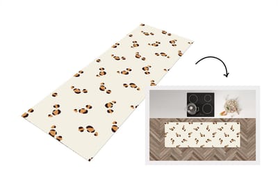 Keukenloper - Loper keuken - Panter - Pastel - Dieren - Patronen - 150x50 cm - Keukenloper vinyl