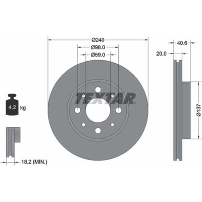 Remschijf TEXTAR 92118003