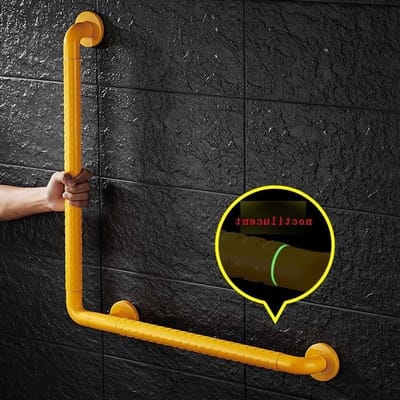 Grijpstang Badkamer - Veiligheidssteun Leuning - Valpreventie Thuis - Verborgen Montage - 70x70cm - Geel