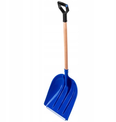 KADAX Schep, zandschep met lange steel van hout, spade met D-greep, sneeuwschep, tuinspade met afgeronde randen, grondschep (kunststof)