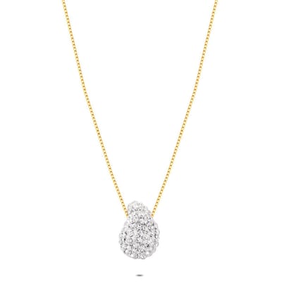 Twice As Nice Halsketting in goedkleurig zilver, druppelvorm Goudkleurig 40cm+3cm