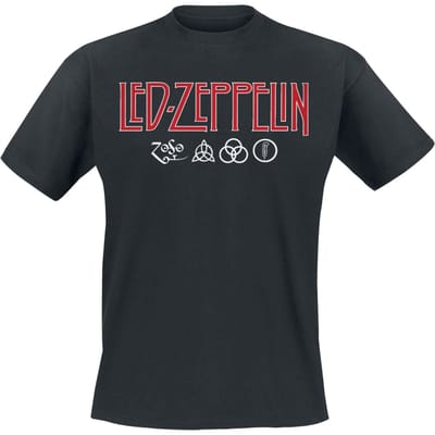 Led Zeppelin T-shirt - Logo & Symbols - S tot XXL - voor Mannen - zwart