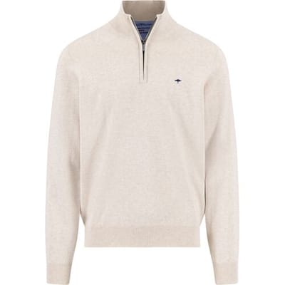 Fynch-Hatton Trui Troyer Zip Superfine 3-Ply Cotton New Off White / male