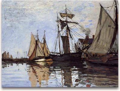 Handgeschilderd Olieverf op Canvas - Claude Monet 'Kade van Honfleur'