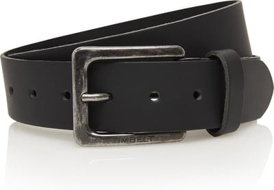 Timbelt 4 cm zwarte jeansriem - 100% leder - zwart - Maat 85 - Totale lengte riem 100 cm