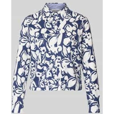 regular fit overhemdblouse met all-over bloemenmotief