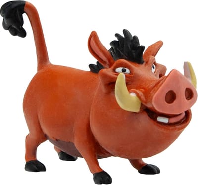 Bullyland 12533 – Speelfiguur en verzamelfiguur Pumbaa uit Walt Disney The Lion King, ca. 7–8 cm – levensecht en detailrijk vormgegeven – ideaal als taartfiguur en klein cadeautje voor kinderen vanaf 3 jaar.