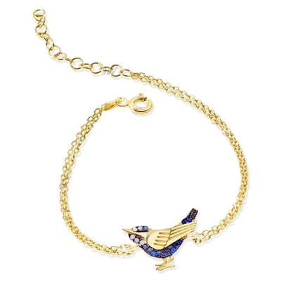 Vogel Pendant met 18k Goud - Armband