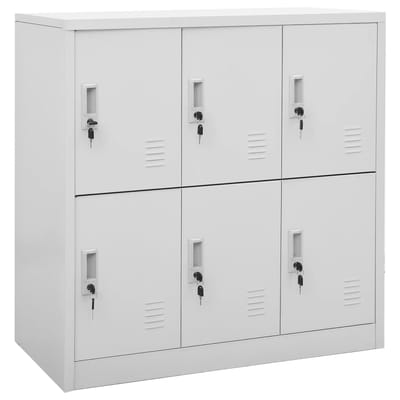 vidaXL - Lockerkast - 90x45x92,5 - cm - staal - lichtgrijs