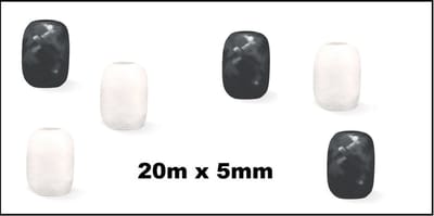 6x Cadeaulint zwart en wit 20 meter x 5 mm - Eitje - kado lint verjaardag kerst sinterklaas feest