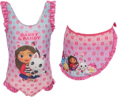 Gabby's Dollhouse Badpak met Sarong - 7/8 jaar - Bikini Meisjes