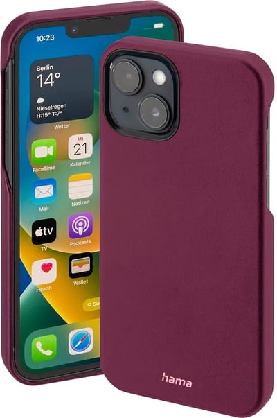 Hama MagCase Finest Sense Cover Hoesje geschikt voor iPhone 14 Plus - Compatibel met MagSafe - Bordeaux