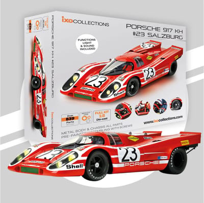 IXO Collections Modelbouwpakket Auto - 016 Porsche 917 KH - #23 Salzburg - Rood - R Auto Metalen - 1:8 - Modelbouw