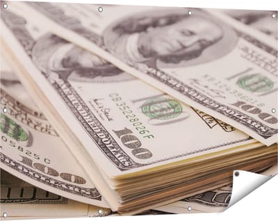 Gards Tuinposter Dollar Geld Briefjes - 120x80 cm - Tuindoek - Tuindecoratie - Wanddecoratie buiten - Tuinschilderij