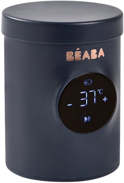 Béaba Milk Nomad Draadloze Flessenwarmer – Flessenwarmer voor Onderweg – Compacte, Snelle & Oplaadbare Flesverwarmer – Night Blue